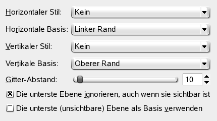 Das Dialogfenster Sichtbare Ebenen anordnen